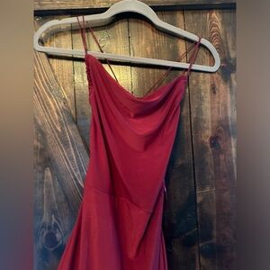 Windsor • burgundy strappy openback maxi dress